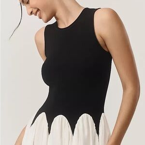 Anthropologie Black and White Midi Dress